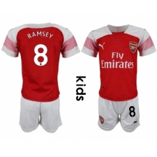 2018-19 Arsenal 8 RAMSEY Home Youth Soccer Jersey