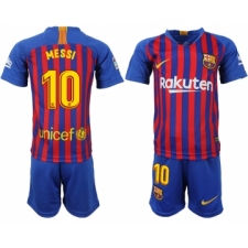 2018-19 Barcelona 10 MESSI Home Youth Soccer Jersey