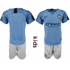 2018-19 Manchester City Home Youth Home Youth Soccer Jersey
