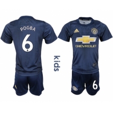 2018-19 Manchester United 6 POGBA Third Away Youth Soccer Jersey