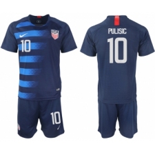 2018-19 USA 10 PULISIC Away Soccer Jersey