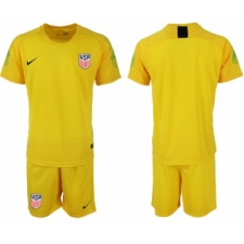 2018-19 USA Yellow Goalkeeper Soccer Jersey