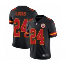 Men's Nike Kansas City Chiefs #24 Jordan Lucas Limited Black Rush Vapor Untouchable NFL Jersey