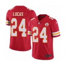 Men's Nike Kansas City Chiefs #24 Jordan Lucas Red Team Color Vapor Untouchable Limited Player NFL Jersey