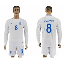 England 8 LAMPARD Goalkeeper Home 2018 FIFA World Cup Long Sleeve Soccer Jersey