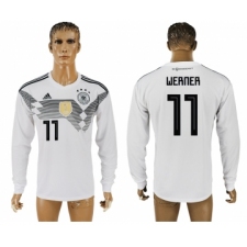 Germany 11 WERNER Home 2018 FIFA World Cup Long Sleeve Thailand Soccer Jersey