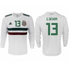 Mexico 13 G. OCHOA Away 2018 FIFA World Cup Long Sleeve Thailand Soccer Jersey