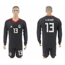 Mexico 13 G.OCHOA Black Goalkeeper 2018 FIFA World Cup Long Sleeve Soccer Jersey