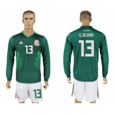 Mexico 13 G.OCHOA Home 2018 FIFA World Cup Long Sleeve Soccer Jersey