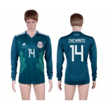 Mexico 14 CHICHARITO Home 2018 FIFA World Cup Long Sleeve Thailand Soccer Jersey