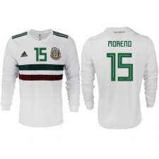 Mexico 15 MORENO Away 2018 FIFA World Cup Long Sleeve Thailand Soccer Jersey