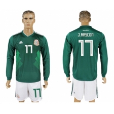 Mexico 17 J.RASCON Home 2018 FIFA World Cup Long Sleeve Soccer Jersey