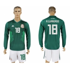 Mexico 18 A. GUARDRDO Home 2018 FIFA World Cup Long Sleeve Soccer Jersey