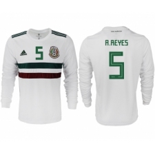 Mexico 5 A.REYES Away 2018 FIFA World Cup Long Sleeve Thailand Soccer Jersey