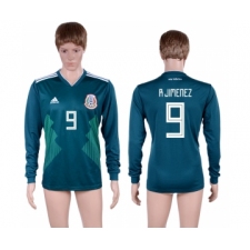 Mexico 9 R JIMENEZ Home 2018 FIFA World Cup Long Sleeve Thailand Soccer Jersey