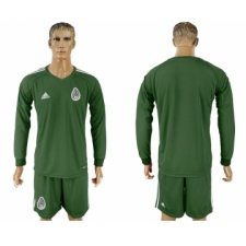 Mexico Military Green Goalkeeper 2018 FIFA World Cup Long Sleeve Soccer Jersey
