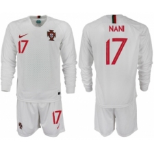 Portugal 17 NANI Away 2018 FIFA World Cup Long Sleeve Soccer Jersey