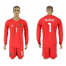 Russia Red Goalkeeper 2018 FIFA World Cup Long Sleeve Soccer Jersey