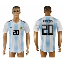 Argentina 20 PAREDES Home 2018 FIFA World Cup Thailand Soccer Jersey
