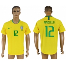 Brazil 12 MARCELO Home 2018 FIFA World Cup Thailand Soccer Jersey