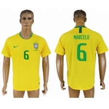 Brazil 6 MARCELO Home 2018 FIFA World Cup Thailand Soccer Jersey