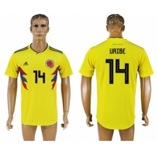 Colombia 14 URIBE Home 2018 FIFA World Cup Thailand Soccer Jersey