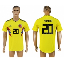Colombia 20 MORENO Home 2018 FIFA World Cup Thailand Soccer Jersey