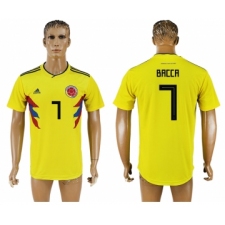 Colombia 7 BACCA Home 2018 FIFA World Cup Thailand Soccer Jersey
