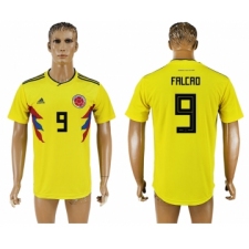 Colombia 9 FALCAO Home 2018 FIFA World Cup Thailand Soccer Jersey