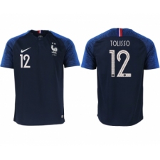 France 12 TOLISSO Home 2018 FIFA World Cup Thailand Soccer Jersey