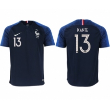France 13 KANTE Home 2018 FIFA World Cup Thailand Soccer Jersey