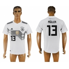 Germany 13 MULLER Home 2018 FIFA World Cup Thailand Soccer Jersey