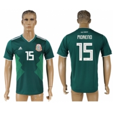 Mexico 15 MORENOHome 2018 FIFA World Cup Thailand Soccer Jersey
