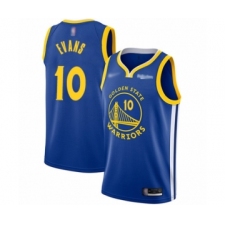 Men's Golden State Warriors #10 Jacob Evans Authentic Royal Finished Basketball Jersey - Icon Edition