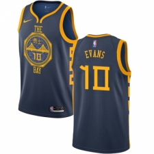 Men's Nike Golden State Warriors #10 Jacob Evans Swingman Navy Blue NBA Jersey - City Edition