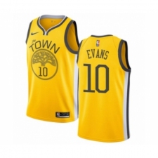 Men's Nike Golden State Warriors #10 Jacob Evans Yellow Swingman Jersey - Earned Edition