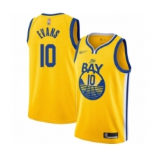 Youth Golden State Warriors #10 Jacob Evans Swingman Gold Finished Basketball Jersey - Statement Edition