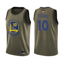 Youth Golden State Warriors #10 Jacob Evans Swingman Green Salute to Service Basketball 2019 Basketball Finals Bound Jersey