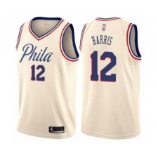 Men's Philadelphia 76ers #12 Tobias Harris Authentic Cream Basketball Jersey - City Edition
