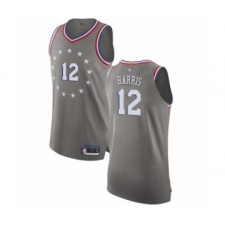 Men's Philadelphia 76ers #12 Tobias Harris Authentic Gray Basketball Jersey - City Edition