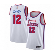 Men's Philadelphia 76ers #12 Tobias Harris Authentic White Hardwood Classics Basketball Jersey