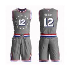 Men's Philadelphia 76ers #12 Tobias Harris Swingman Gray Basketball Suit Jersey - City Edition