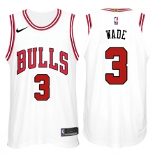 Nike NBA Chicago Bulls #3 Dwyane Wade Jersey 2017-18 New Season White Jersey