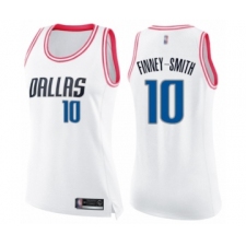 Women's Dallas Mavericks #10 Dorian Finney-Smith Swingman White Pink Fashion Basketball Jersey