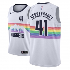 Men NBA 2018-19 Denver Nuggets #41 Juan Hernangomez City Edition White Jersey