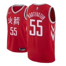 Men NBA 2018-19 Houston Rockets #55 Isaiah Hartenstein City Edition Red Jersey