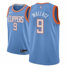 Men NBA 2018-19 Los Angeles Clippers #9 Tyrone WallaceCity Edition Light Blue Jersey
