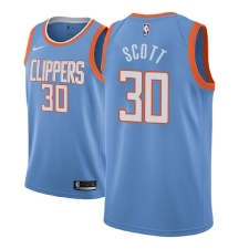 Men NBA 2018-19 Los Angeles Clippers #30 Mike Scott City Edition Blue Jersey