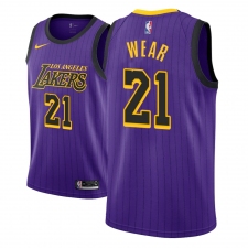 Men NBA 2018-19 Los Angeles Lakers #21 Travis Wear City Edition Purple Jersey