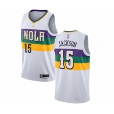 Youth New Orleans Pelicans #15 Frank Jackson Swingman White Basketball Jersey - City Edition